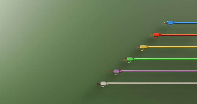 Network equipment. Wires connect equipment. Network hardware. Equipment for system administrator. Structured cabling systems