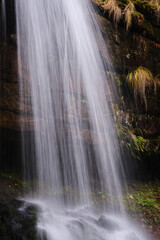 Close-up details of scenic Skok waterfall on Old Mountain during autumn season © Nikola