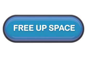 3d icon Free Up Space button with a modern design and a call to action . Isolated on transparent background, png