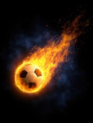 Fototapeta premium Blazing Soccer Ball: A Powerful Visual Metaphor