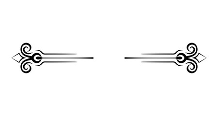 Elegant black ornamental divider with swirling flourishes and sharp points