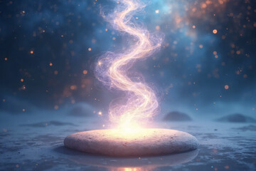 Concept of spiritual energy flow and universal connection - AI generated