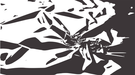 Crumpled white aluminum foil macro texture with sharp edges and shadows