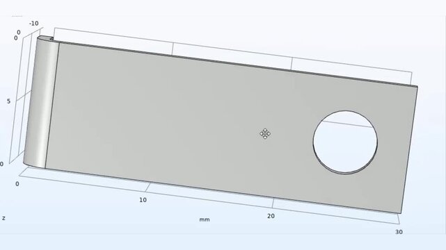 Video animation of engineering 3d modeling of
metal bracket with rotation using computer 
aided design system with grid. Technic education cad analysis of steel mechanical part with hole.