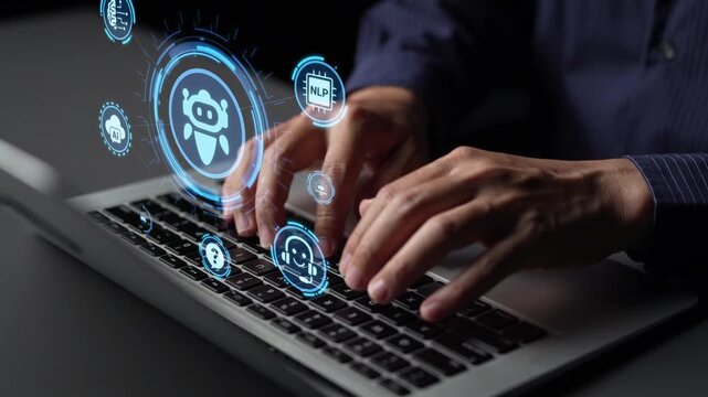 AI Virtual Assistant Artificial Intelligence Chatbot Controlled by Prompt Engineering for Explainable Generative AI information and LLM Deep Learning Technology for Smart Business Work Support. Funnel