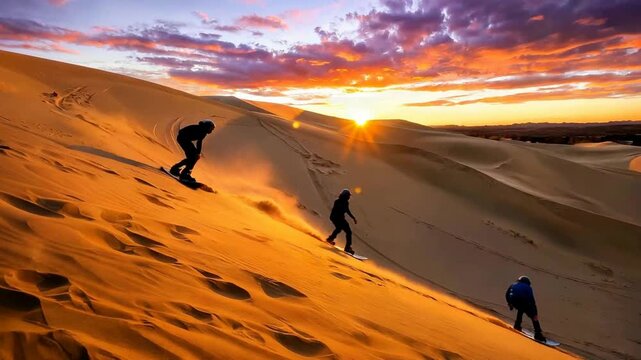 Sandboarding Adventure at Sunset - Thrills on the Dunes.