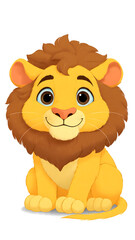 Fototapeta premium Cute Cartoon Lion Clipart on White Background