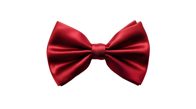 Single Small Christmas Bow Tie Isolated on White Background, Festive Decoration
