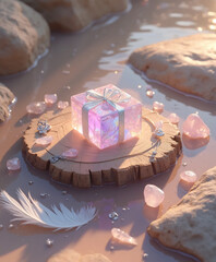 Magical Gift of Self-Love and Inner Light with Healing Crystals - AI generated