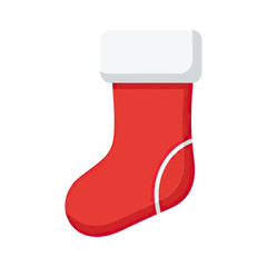 Christmas Stocking Flat Vector Icon