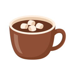 Coold Chocolate Christmas Drink Flat Vector Icon