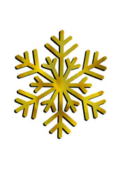 Shiny gold snowflake with subtle halftone pattern isolated on transparent background beautiful christmas and new year decoration element metallic luster winter symbol