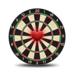 dart board with heart in middle