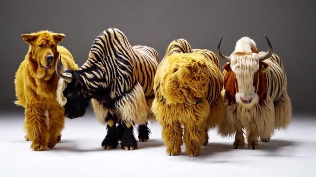 Sheperd dog with some yaks