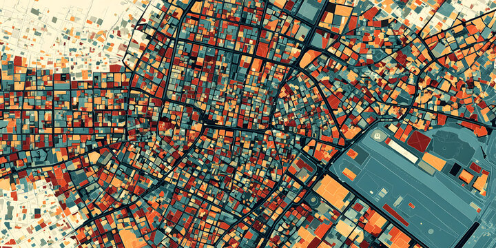 Urban vector city map seamless texture