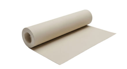 Roll of beige fabric material isolated