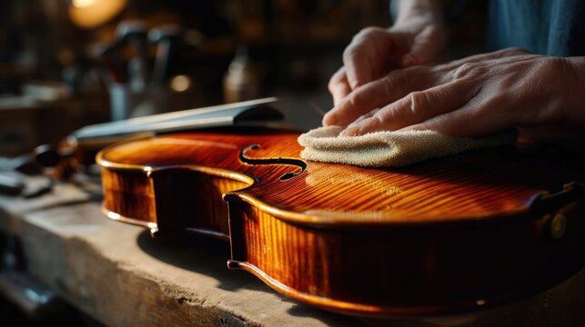 Luthier arreglando viol&iacute;n antiguo, el arte de la fabricaci&oacute;n del viol&iacute;n.