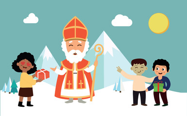 Flat design Saint Nicholas day concept