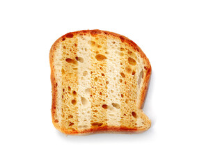 Toast bread slice with grill marks isolated on white