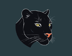 panther head, animal illustration