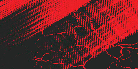 Dynamic black and red grunge halftone abstract background with diagonal brush stroke texture, modern and bold design suitable for sports posters, gaming banners, racing themes, digital advertising.