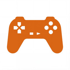 Video game controller design in simple black shape in color: vivid orange 2