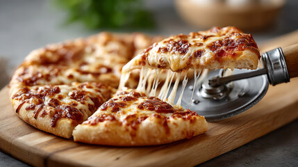 Kitchen gadget pizza cutter wheel slicing cheese pizza for culinary use