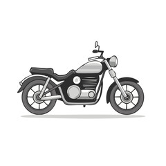 Fototapeta premium Motorcycle illustration on white background. Vector vehicle art. Vintage motorbike. Design asset of two wheels.
