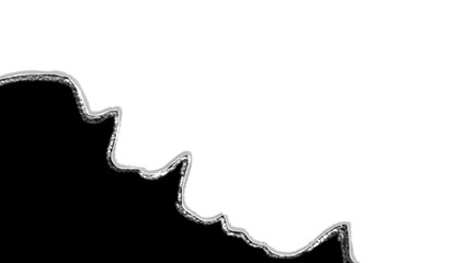 Abstract black brush corner embellishments creating bold visual balance and stylish framing for contemporary graphic design layouts.