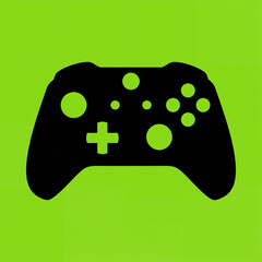 Gaming controller design in black color on white background in color: vivid lime