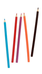 Five colored pencils top view clipart sticker