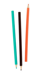 Three colored pencils top view clipart sticker