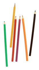 Colored pencil top view clipart, sticker