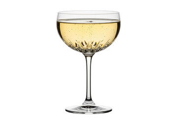 elegant crystal coupe glass filled with sparkling champagne