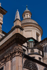 Fototapeta premium Church of Jesus (Chiesa del Gesu) or Church of Saints Ambrose and Andrew was re-built between 1552 and 1589, typical example of the Genoese Baroque style. GENOA, ITALY.