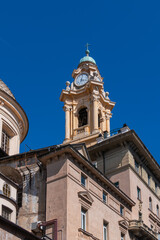 Church of Jesus (Chiesa del Gesu) or Church of Saints Ambrose and Andrew was re-built between 1552 and 1589, typical example of the Genoese Baroque style. GENOA, ITALY.