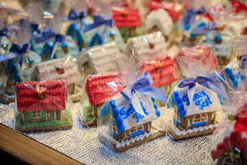 Ornate gingerbread houses at the Christmas Market in Zurich