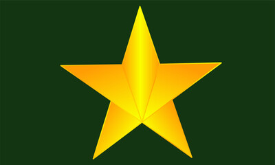 golden star on green background