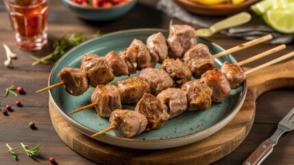 The national dish of Antigua and Barbuda. Friedantos - salted and peppered pieces of pork on skewers.