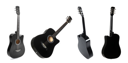 Fototapeta premium Set of guitars on white background
