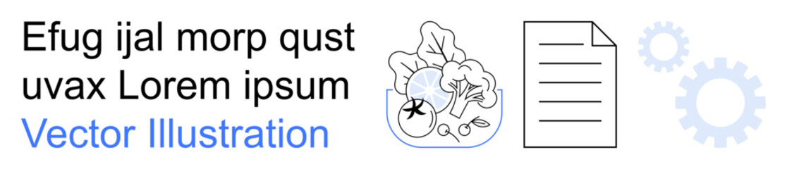 Content creation, digital design, information systems, file organization, workflow management, automation tools. Document with gears and abstract design. Content creation and digital design concept