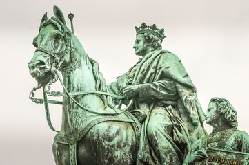 The Equestrian Statue of King Ludwig I, King of Bavaria in the Odeonsplatz square, Munich, Germany