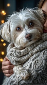 Un perrito graciosos blanco y lindo.