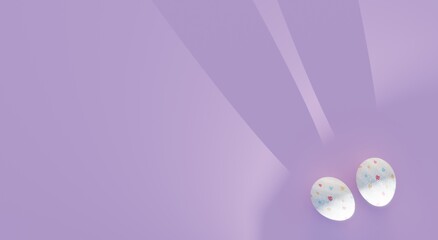 Shadows and painted eggs suggest Easter bunny