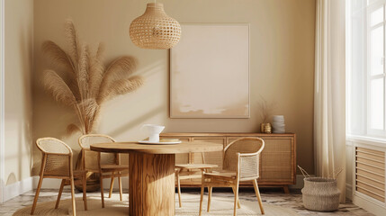 modern dining room with table and chairs interior