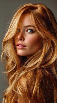 Peluquer&iacute;a y est&eacute;tica en la mujer, cuidados del cabello rubio. Hermosa mujer joven de pelo perfecto.