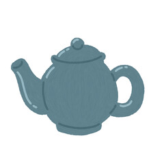 Simple vintage teapot flat illustration design