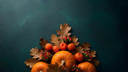 Vertical Thanksgiving Flat Lay Background with Copy Space for Social Media Stories