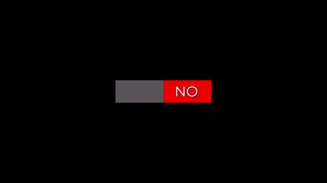 ok and no button toggle animation for user interface decision.