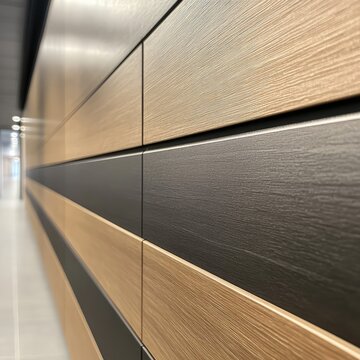 A wall with a black and brown stripe